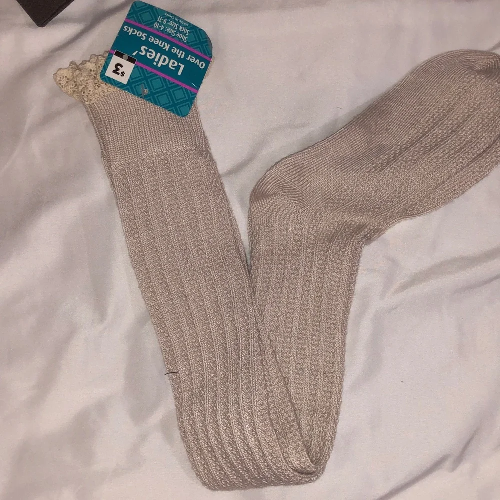2 Pair knee High Boot Socks size 8